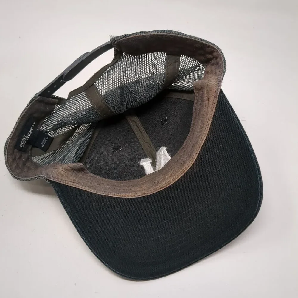 Letter N Snapback Mesh Back Trucker Hat Black OSFA Port Authority